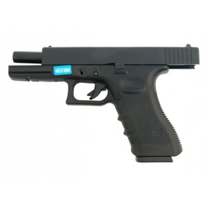 Страйкбольный пистолет WE GLOCK-17 gen4, металл слайд, сменные накладки, WE-G001B-BK